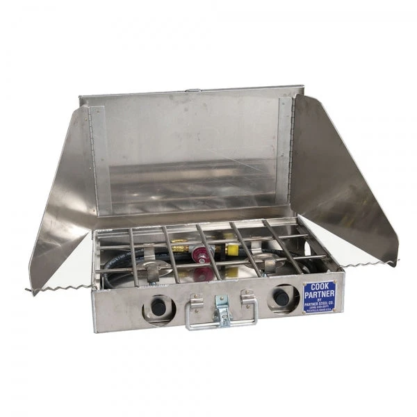 Partner Steel 2-Burner Camp Stove W/ Windscreen 2 Partner Steel 2-Burner Camp Stove W/ Windscreen